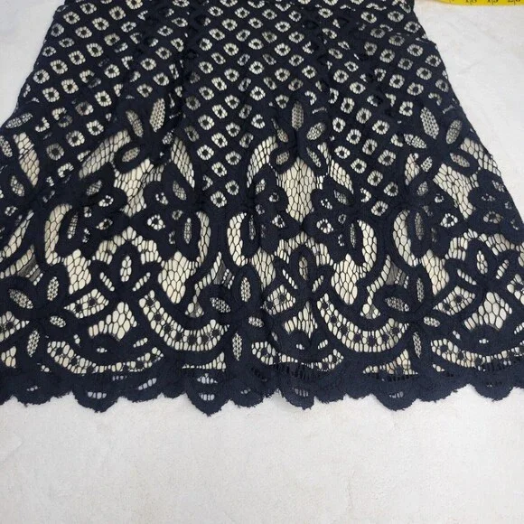 Free People One Million Lovers Black Lace Mini Dress Size 12 deep V strappy back - Picture 11 of 15